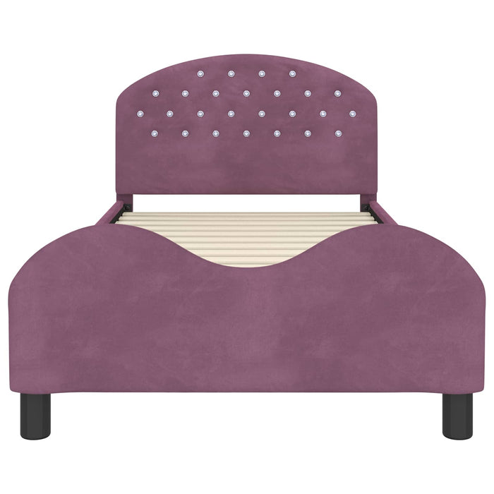 Struttura letto bambini con testata Viola 80 x 200 cm Velluto 42011117