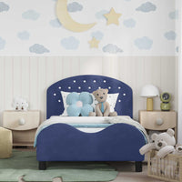 Struttura letto bambini con testata Blu Polizia 80 x 200 cm 42011119