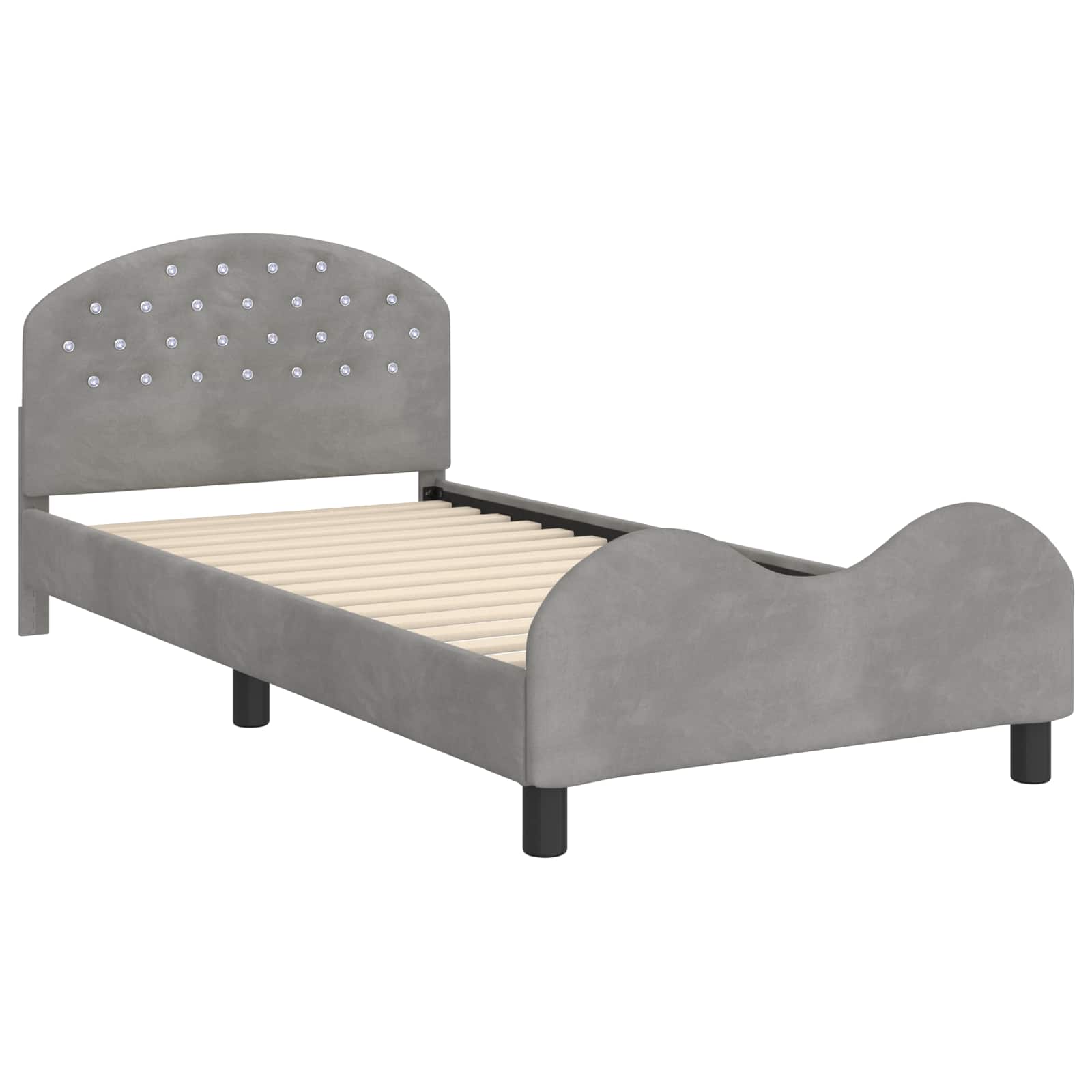 Struttura letto bambini con testata Grigio chiaro 90 x 190 cm 42011120