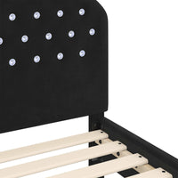 Struttura letto bambini con testata Nero 90 x 190 cm Velluto 42011122