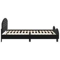 Struttura letto bambini con testata Nero 90 x 190 cm Velluto 42011122