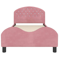 Struttura letto bambini con testata Rosa 90 x 190 cm Velluto 42011123