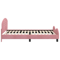 Struttura letto bambini con testata Rosa 90 x 190 cm Velluto 42011123