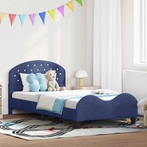 Struttura letto bambini con testata Blu Polizia 90 x 190 cm 42011126