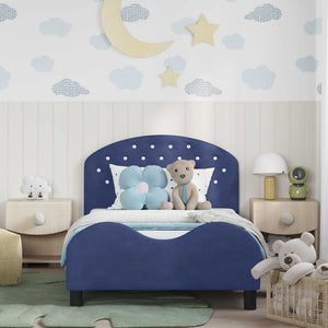 Struttura letto bambini con testata Blu Polizia 90 x 190 cm 42011126