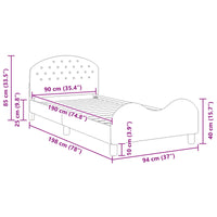 Struttura letto bambini con testata Blu Polizia 90 x 190 cm 42011126