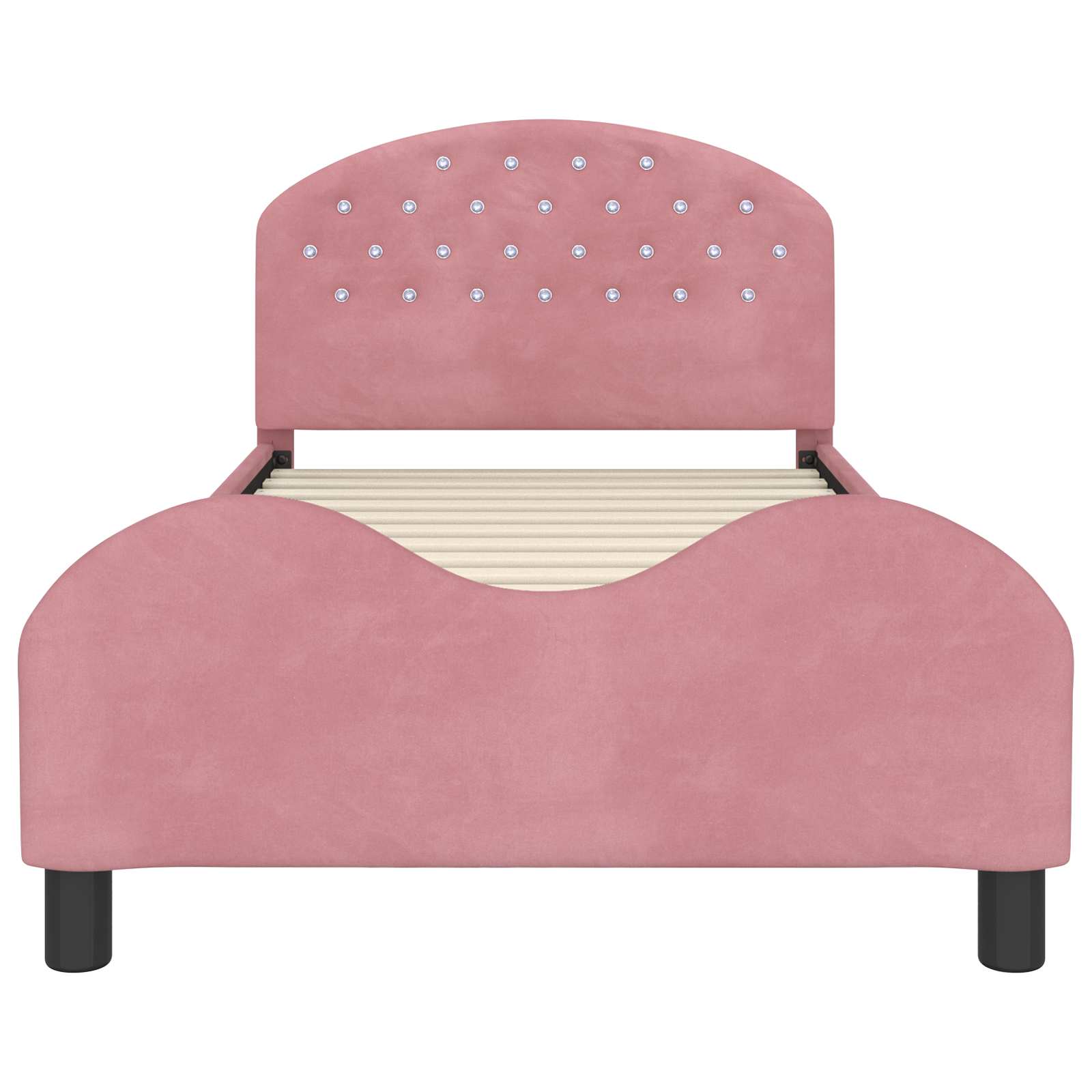 Struttura letto bambini con testata Rosa 90 x 200 cm Velluto 42011130