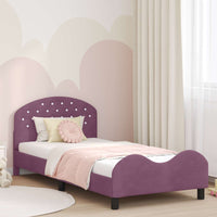 Struttura letto bambini con testata Viola 90 x 200 cm Velluto 42011131
