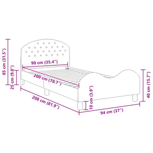 Struttura letto bambini con testata Blu Polizia 90 x 200 cm 42011133