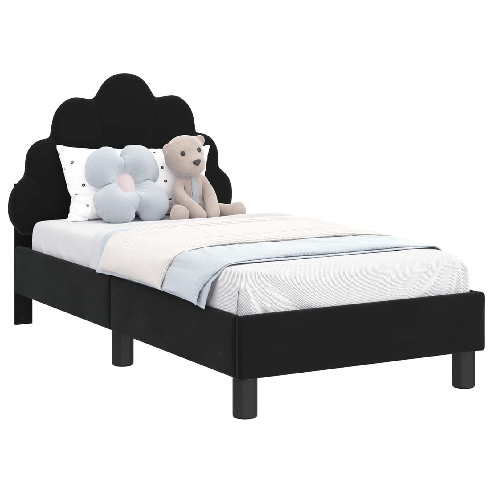 Struttura letto per bambini con testata Nero 70 x 140 cm 42011136