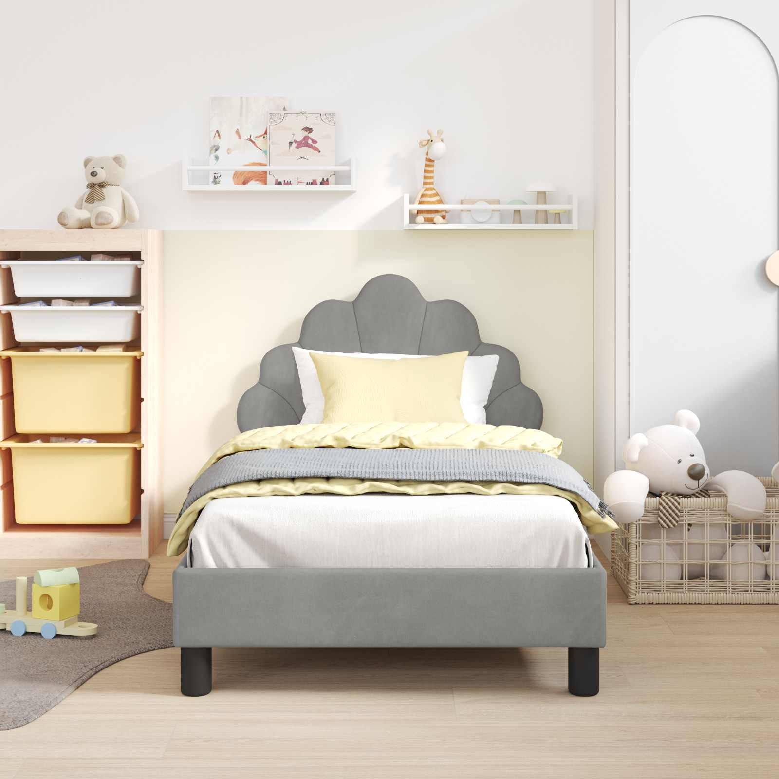 Struttura letto bambini con testata Grigio chiaro 80 x 160 cm 42011141