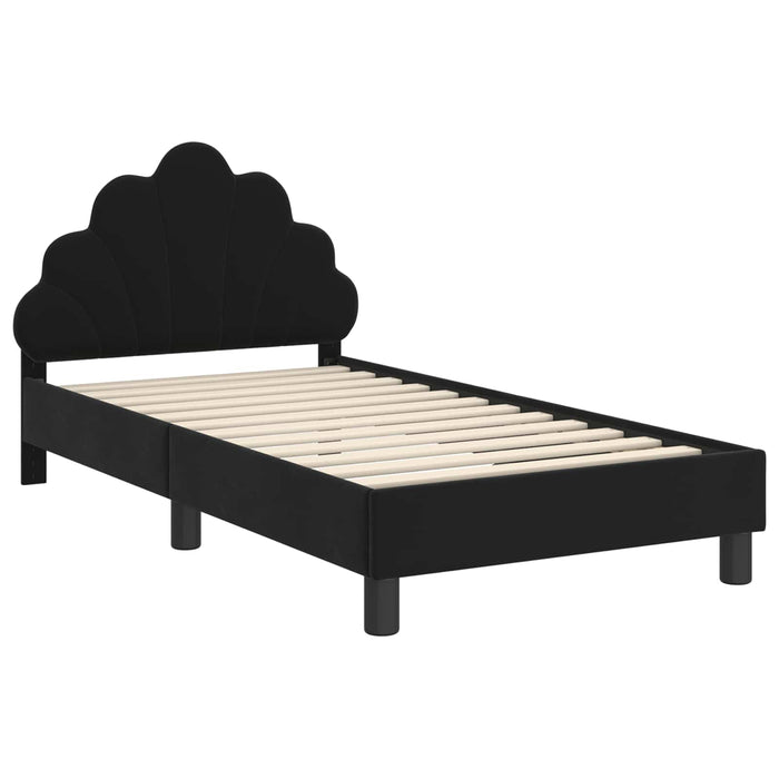 Struttura letto bambini con testata Nero 80 x 160 cm Velluto 42011143