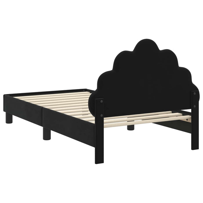 Struttura letto bambini con testata Nero 80 x 160 cm Velluto 42011143