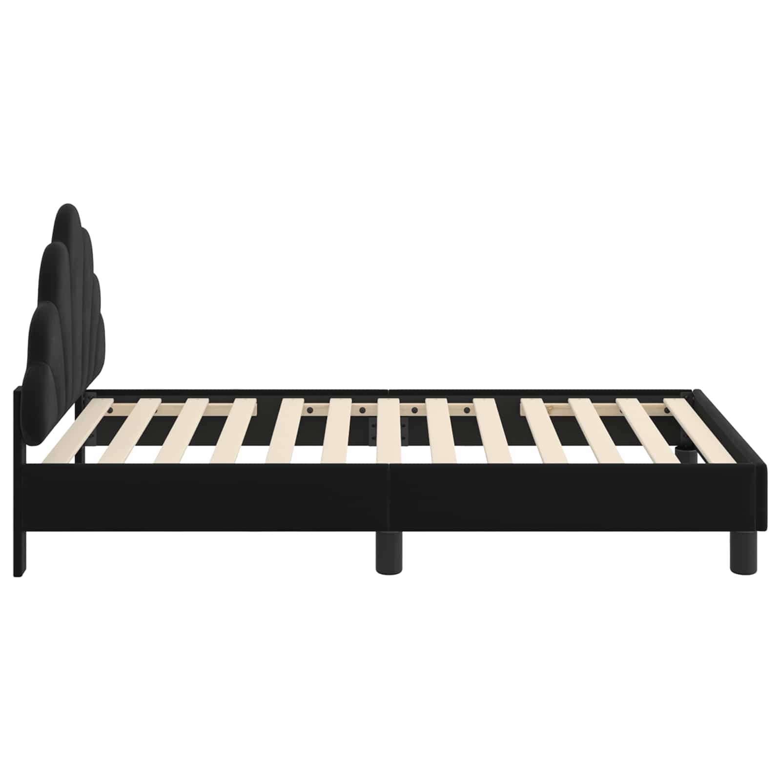 Struttura letto bambini con testata Nero 80 x 160 cm Velluto 42011143
