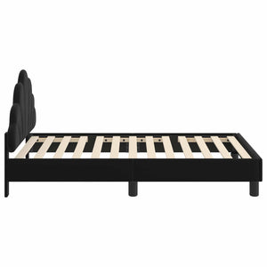 Struttura letto bambini con testata Nero 80 x 160 cm Velluto 42011143
