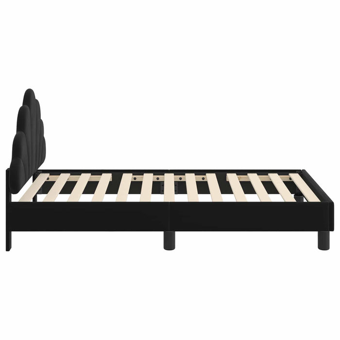 Struttura letto bambini con testata Nero 80 x 160 cm Velluto 42011143
