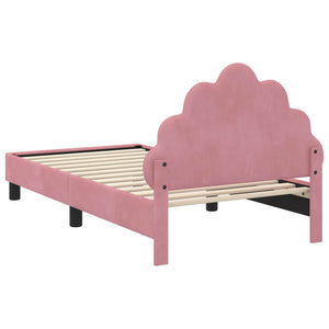 Struttura letto bambini con testata Rosa 80 x 160 cm Velluto 42011144