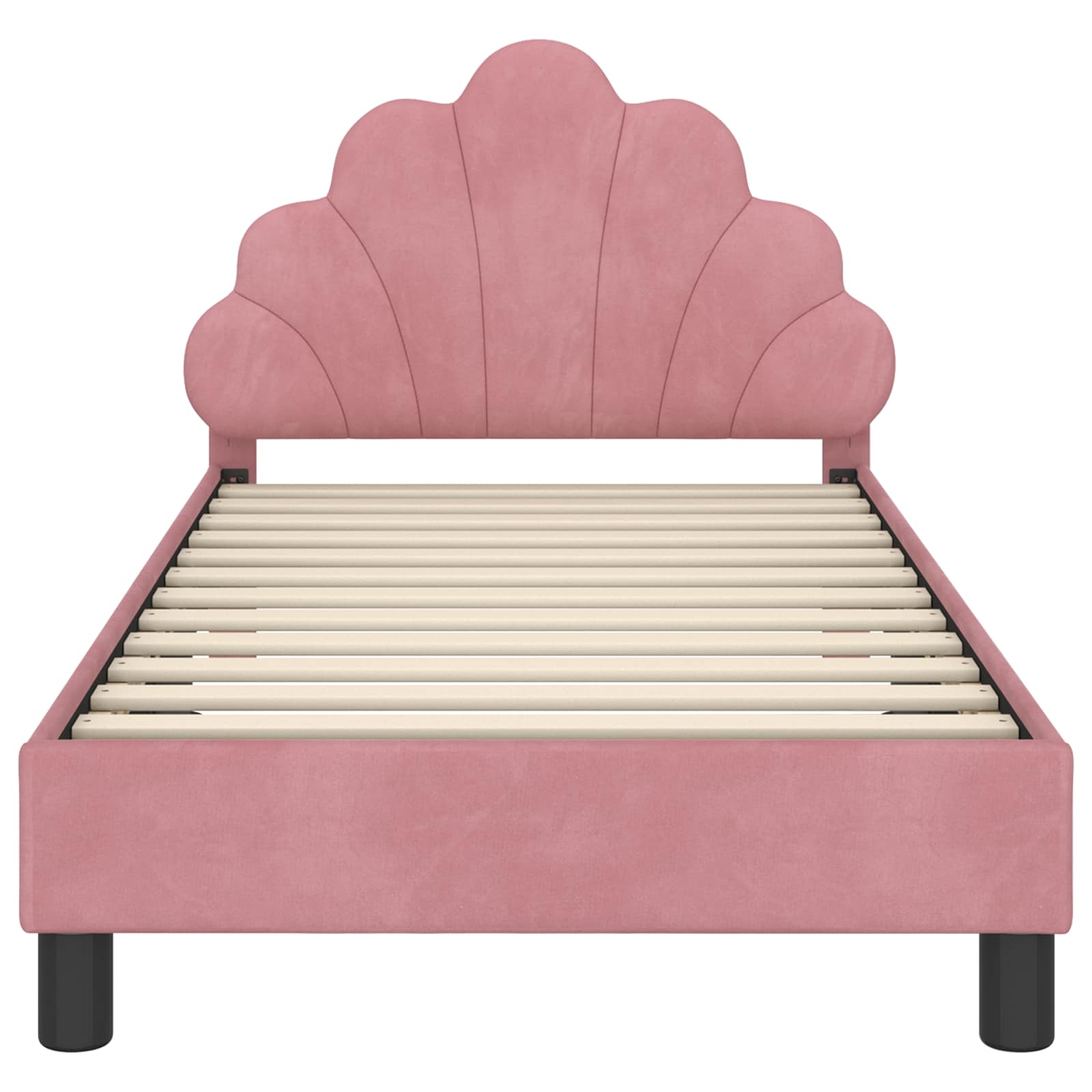 Struttura letto bambini con testata Rosa 80 x 160 cm Velluto 42011144