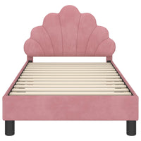 Struttura letto bambini con testata Rosa 80 x 160 cm Velluto 42011144
