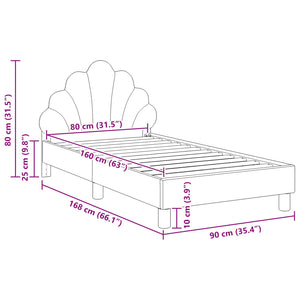 Struttura letto bambini con testata Rosa 80 x 160 cm Velluto 42011144