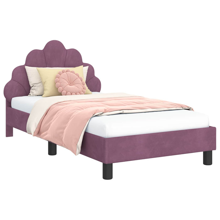 Struttura letto bambini con testata Viola 80 x 160 cm Velluto 42011145