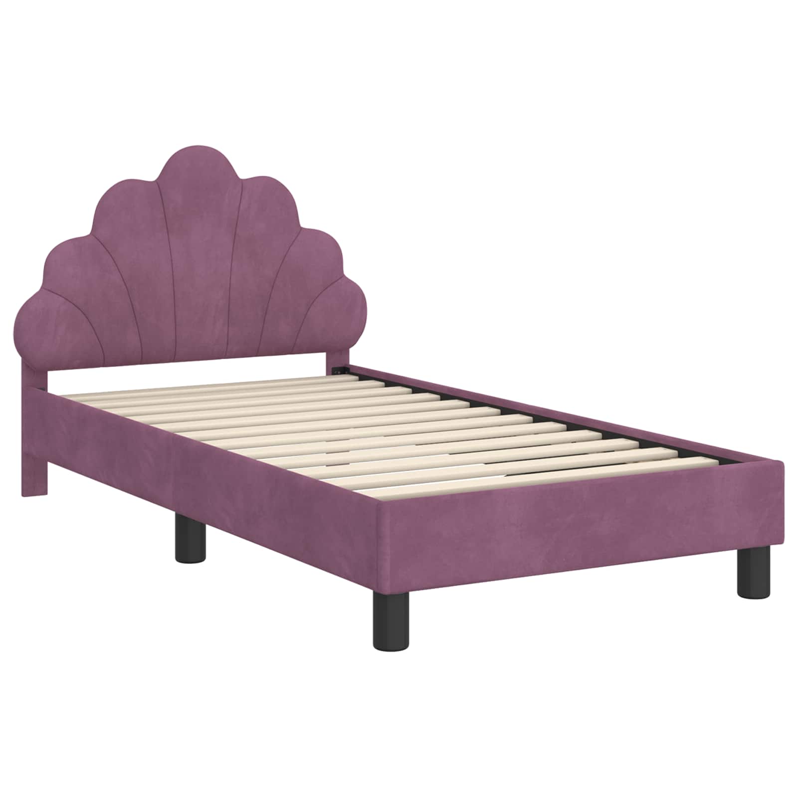 Struttura letto bambini con testata Viola 80 x 160 cm Velluto 42011145