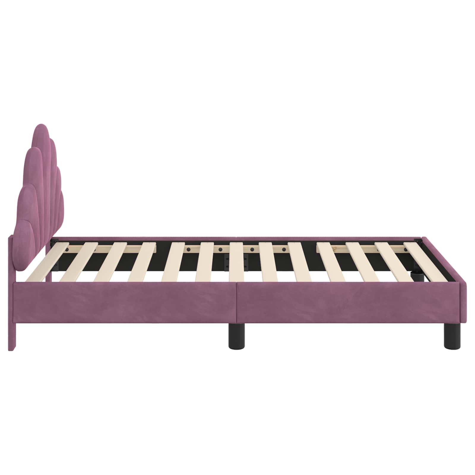 Struttura letto bambini con testata Viola 80 x 160 cm Velluto 42011145