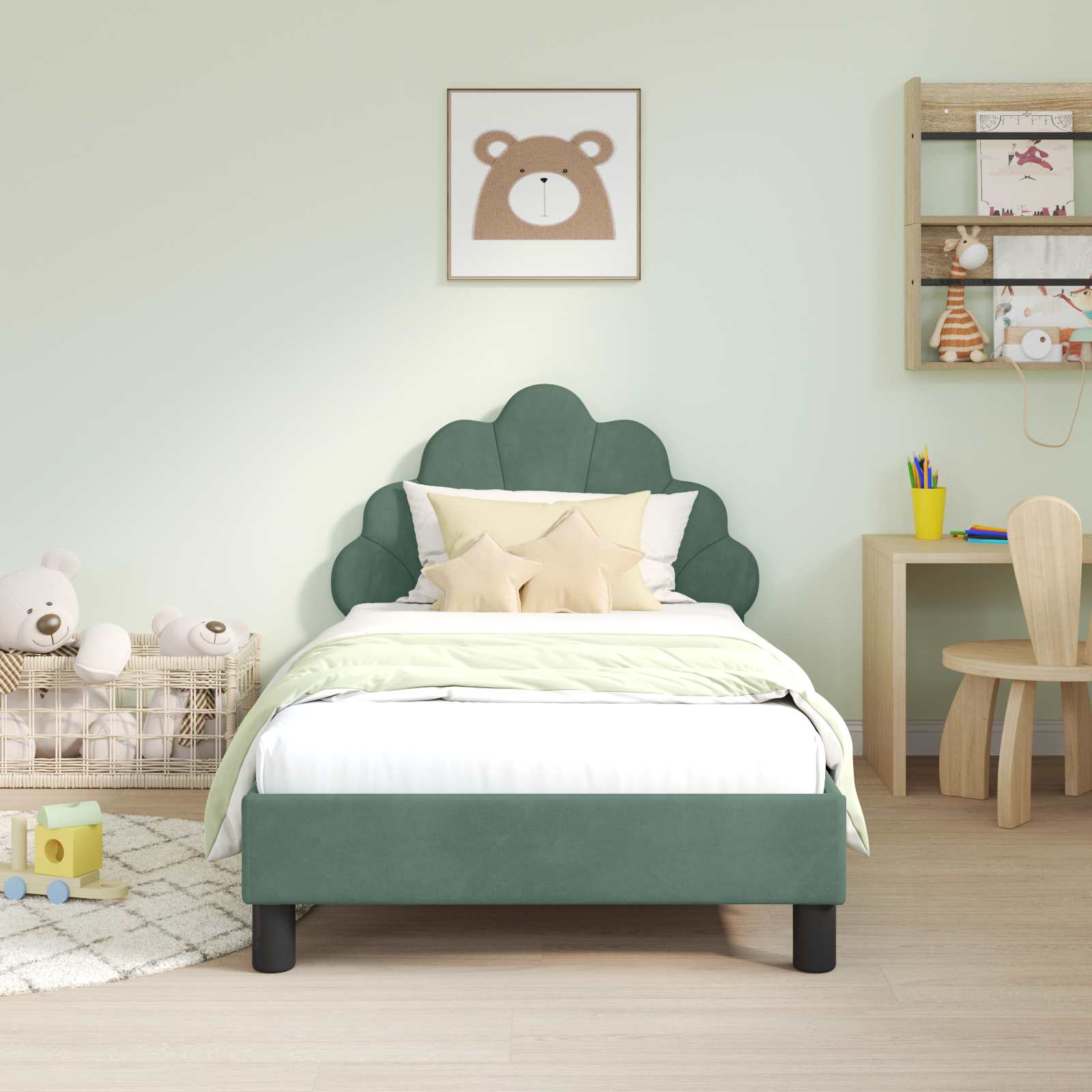 Struttura letto bambini con testata Verde Mare 80 x 160 cm 42011146