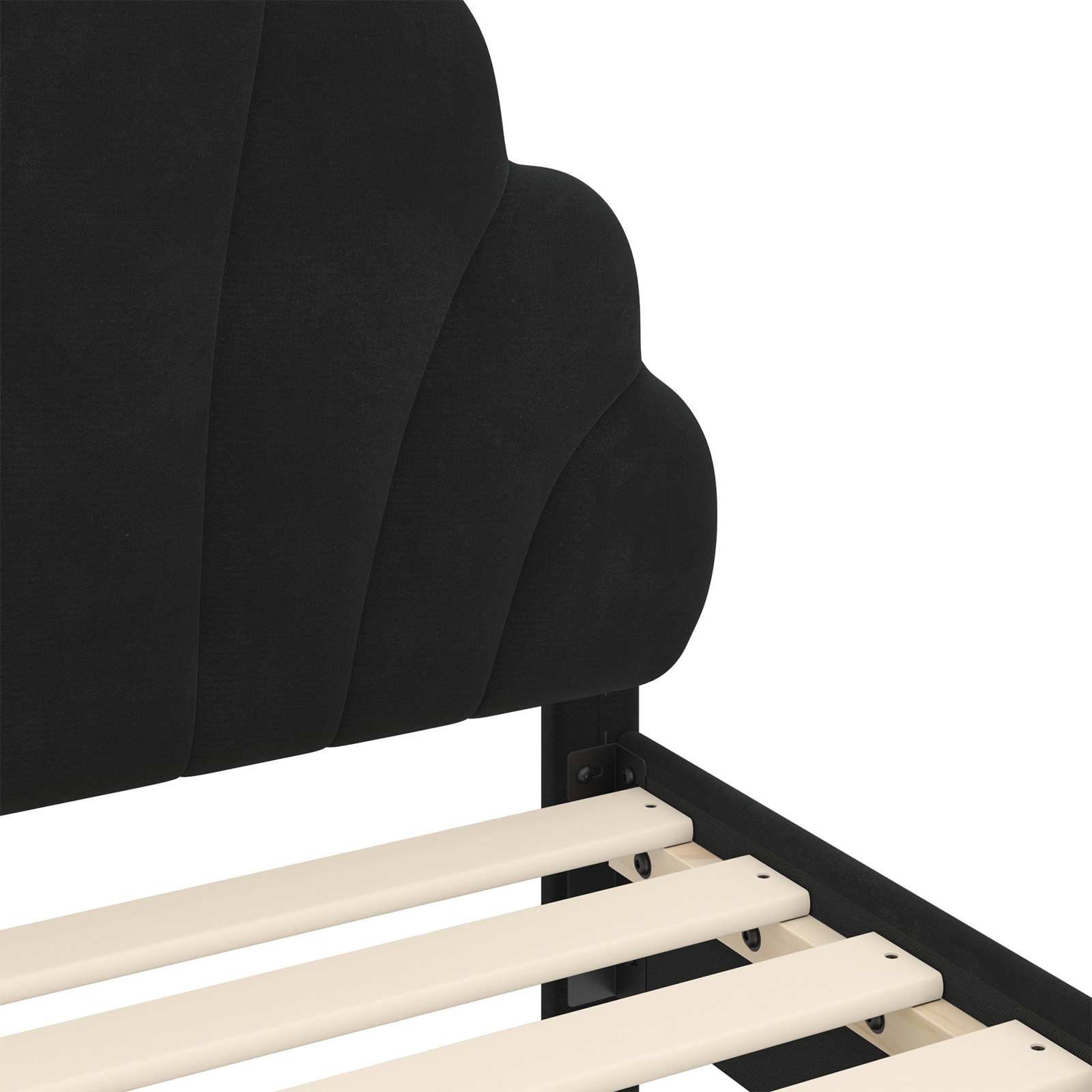 Struttura letto bambini con testata Nero 80 x 200 cm Velluto 42011150