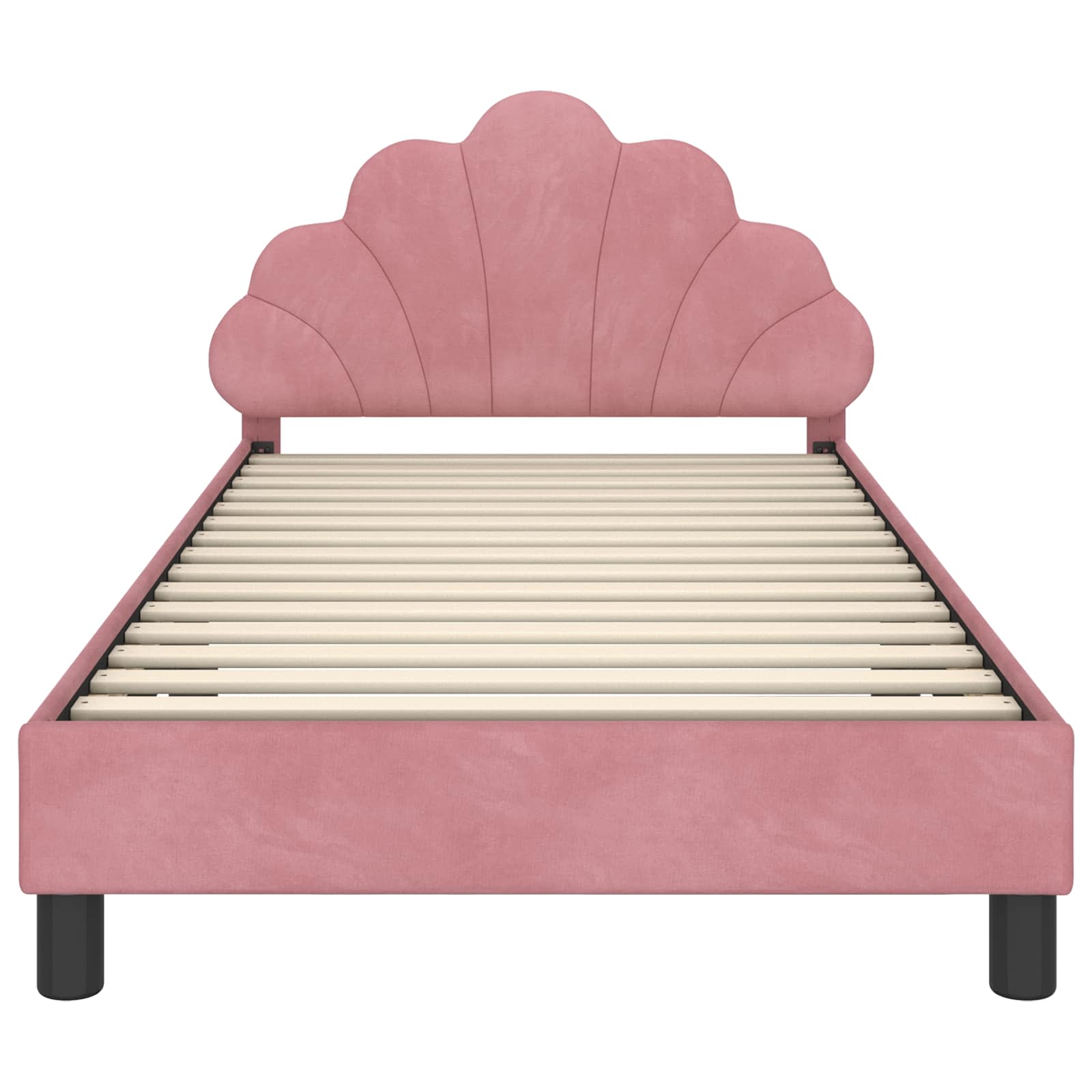 Struttura letto bambini con testata Rosa 80 x 200 cm Velluto 42011151
