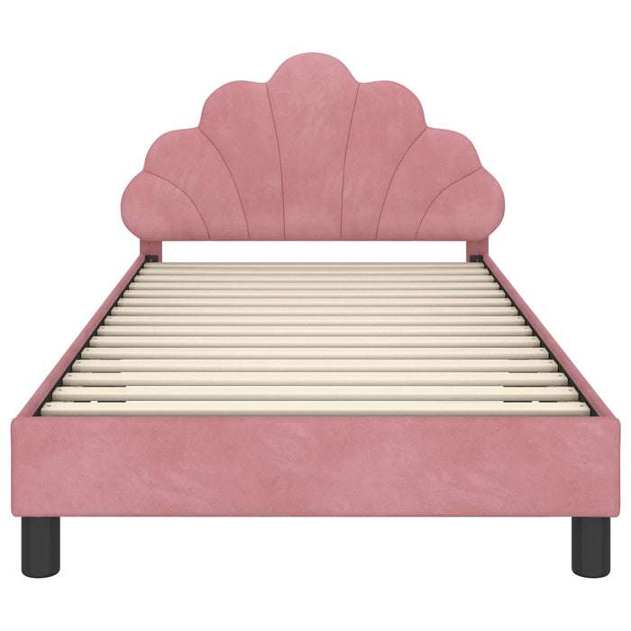 Struttura letto bambini con testata Rosa 80 x 200 cm Velluto 42011151
