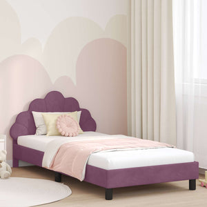 Struttura letto bambini con testata Viola 90 x 190 cm Velluto 42011159