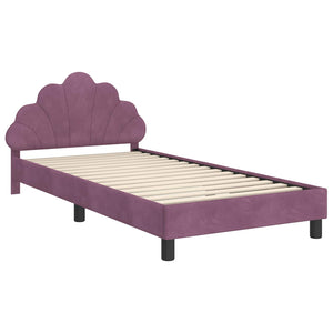 Struttura letto bambini con testata Viola 90 x 190 cm Velluto 42011159
