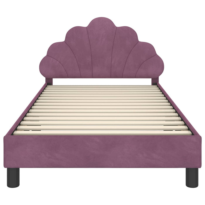 Struttura letto bambini con testata Viola 90 x 190 cm Velluto 42011159