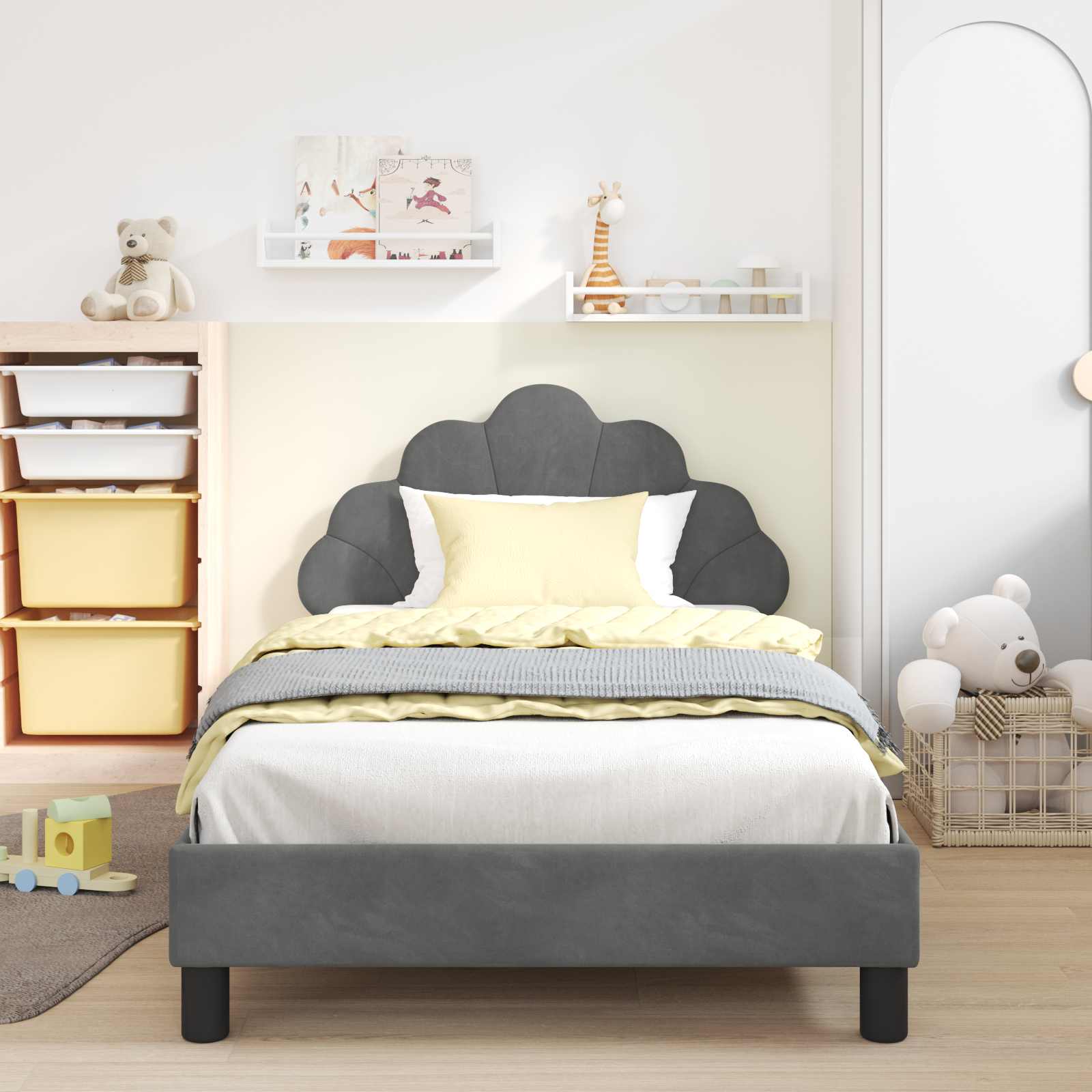 Struttura letto bambini con testata Grigio scuro 90 x 200 cm 42011163