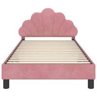 Struttura letto bambini con testata Rosa 90 x 200 cm Velluto 42011165