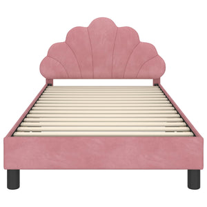 Struttura letto bambini con testata Rosa 90 x 200 cm Velluto 42011165