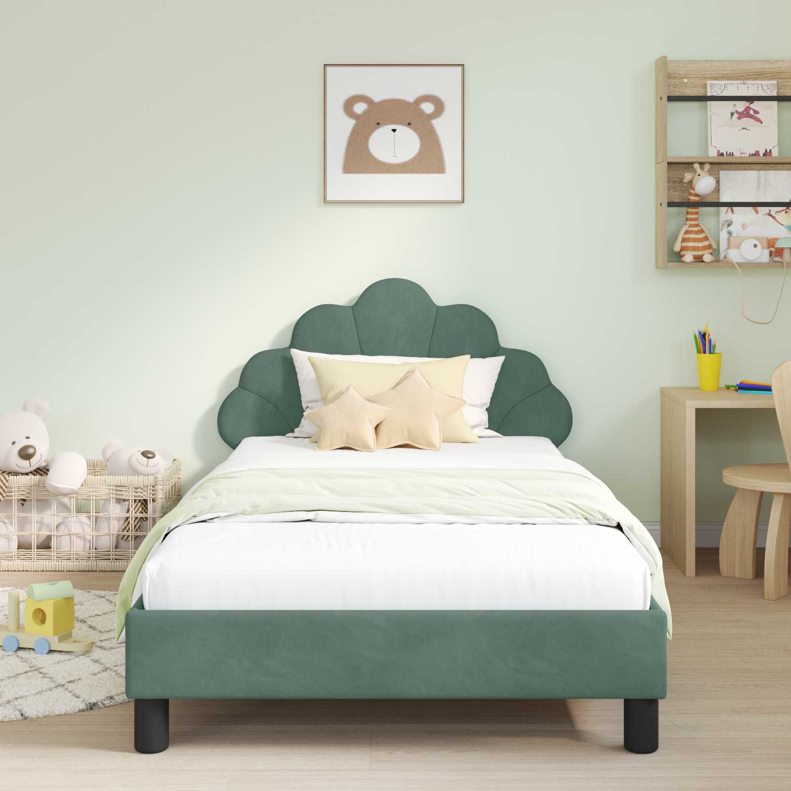 Struttura letto bambini con testata Verde Mare 90 x 200 cm 42011167