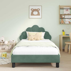 Struttura letto bambini con testata Verde Mare 90 x 200 cm 42011167