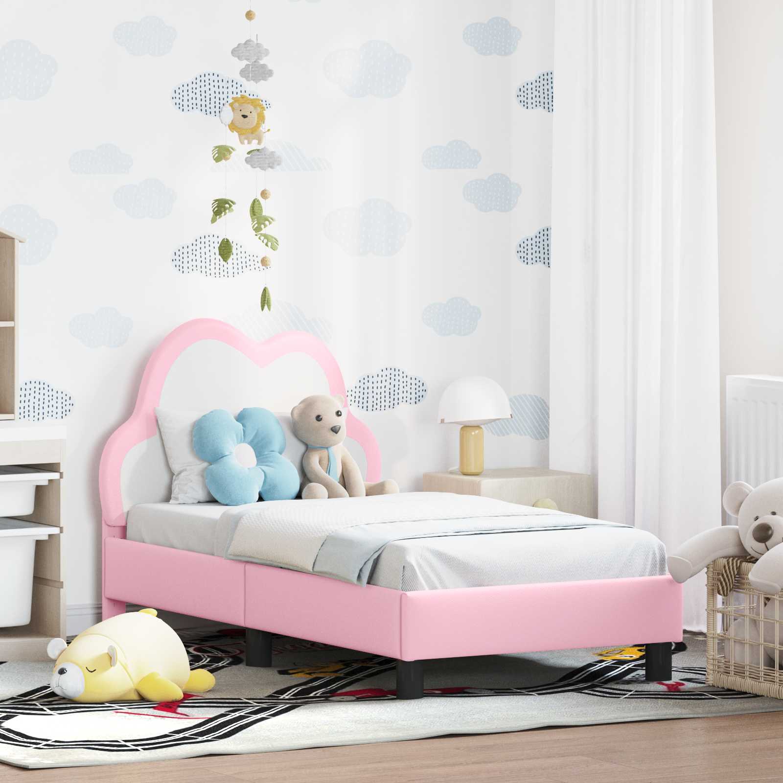 Struttura letto per bambini con testata Rosa 70 x 140 cm PU 42011169