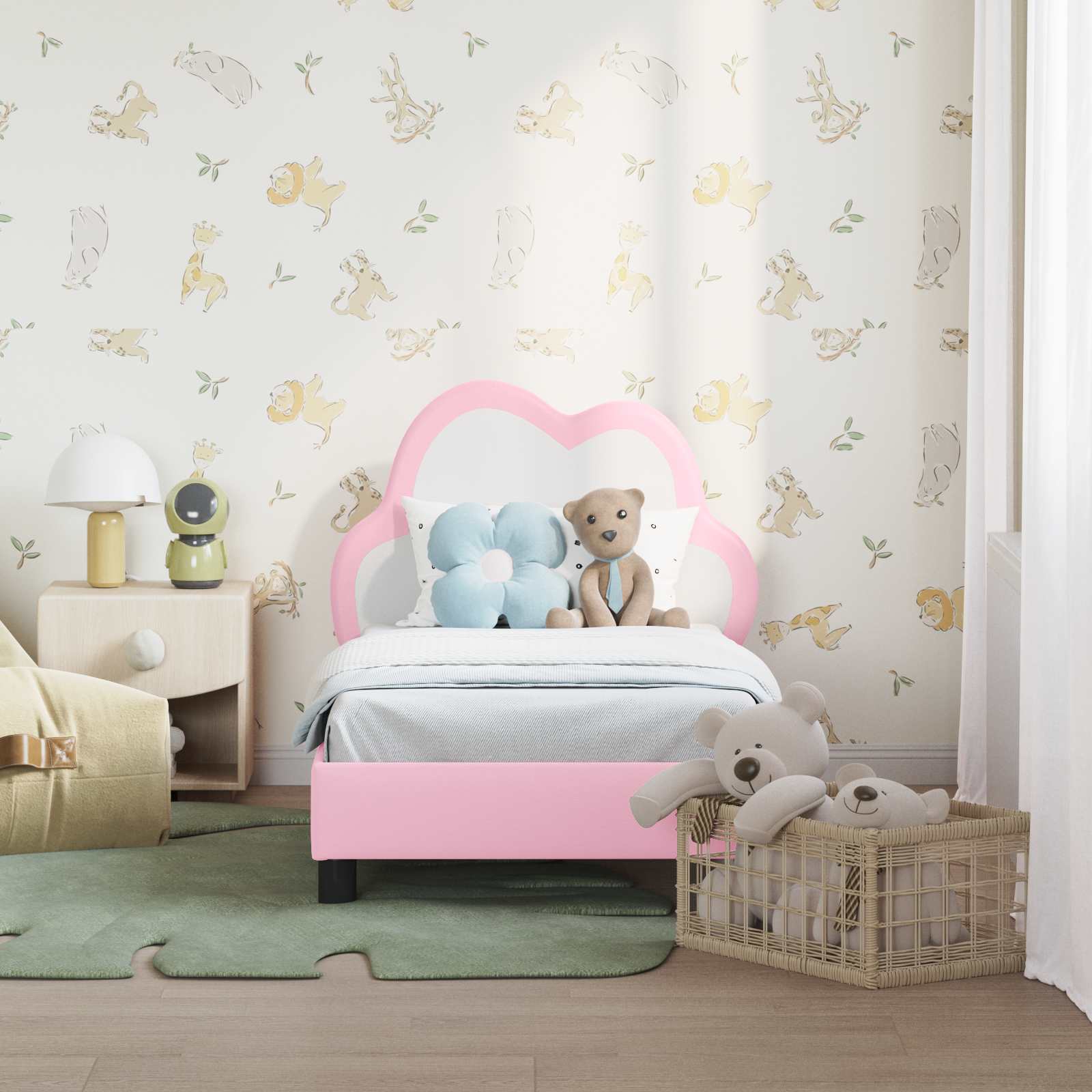 Struttura letto per bambini con testata Rosa 70 x 140 cm PU 42011169