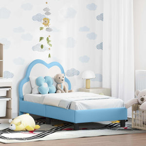 Struttura letto per bambini con testata Blu 70 x 140 cm PU 42011170