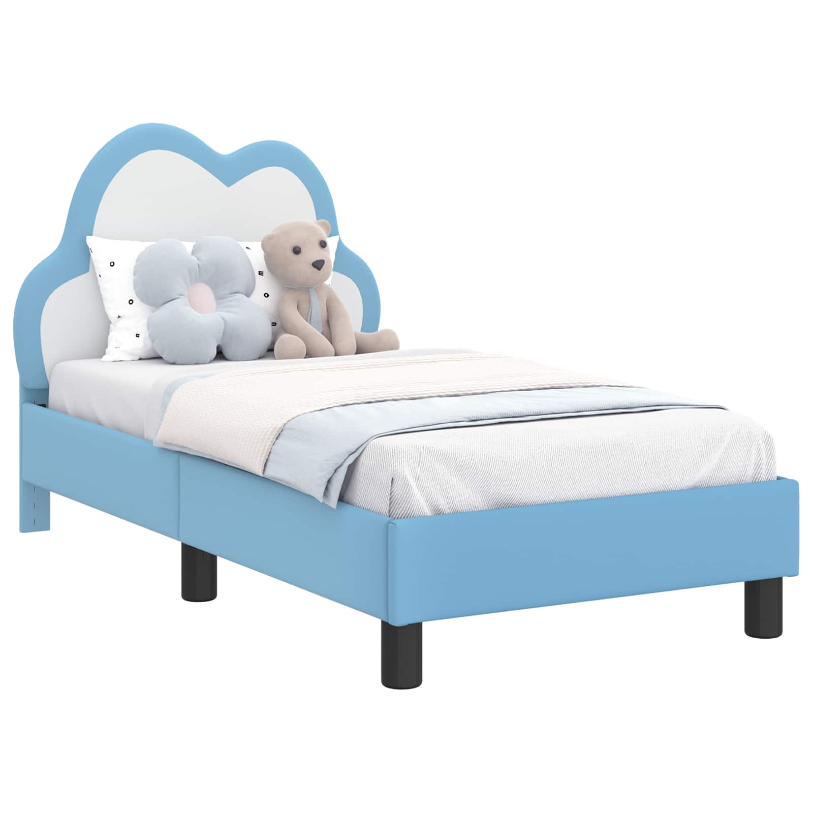 Struttura letto per bambini con testata Blu 70 x 140 cm PU 42011170