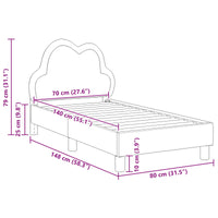 Struttura letto per bambini con testata Blu 70 x 140 cm PU 42011170