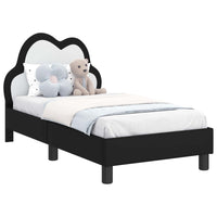 Struttura letto per bambini con testata Nero 70 x 140 cm PU 42011172