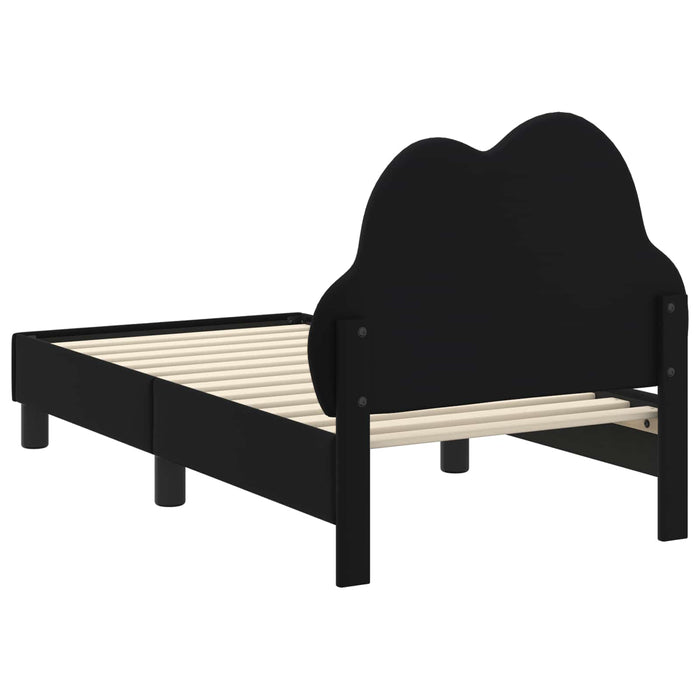 Struttura letto per bambini con testata Nero 70 x 140 cm PU 42011172