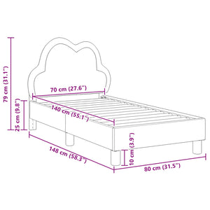 Struttura letto per bambini con testata Nero 70 x 140 cm PU 42011172