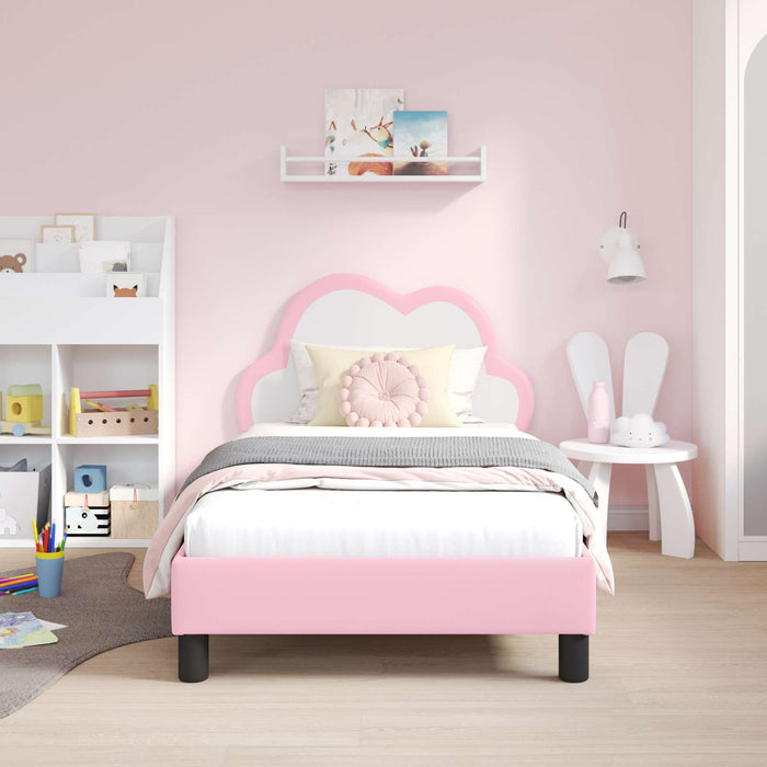 Struttura letto bambini con testata Rosa 80 x 160 cm PU 42011173