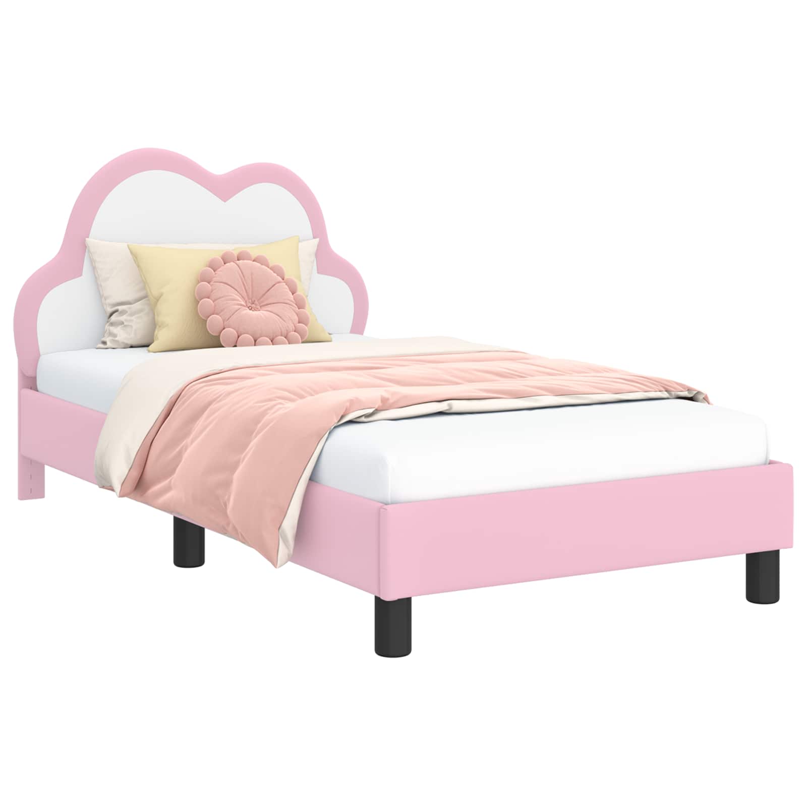 Struttura letto bambini con testata Rosa 80 x 160 cm PU 42011173