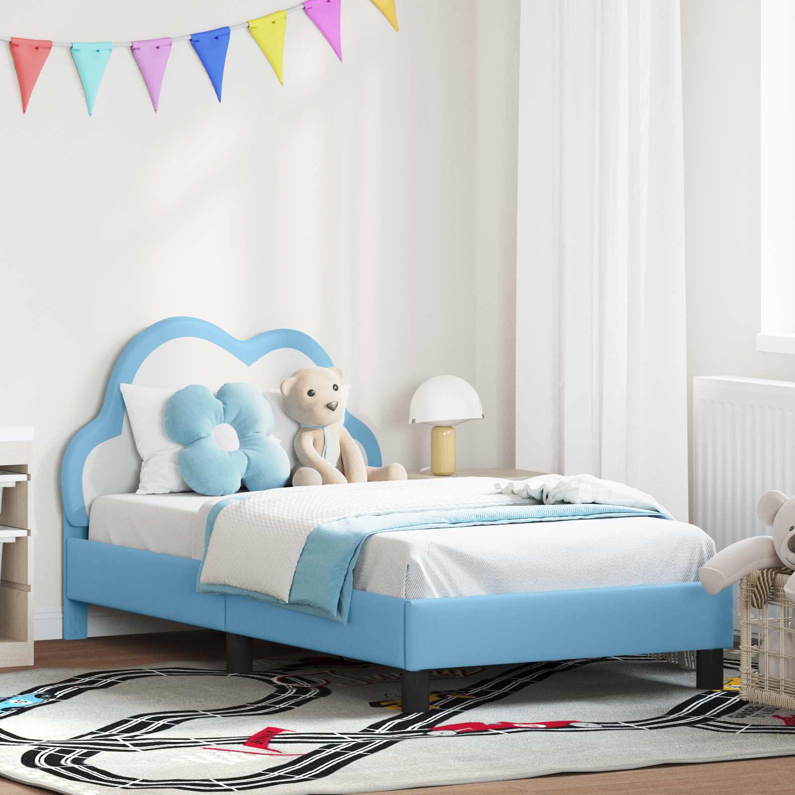 Struttura letto bambini con testata Blu 80 x 160 cm PU 42011174